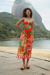 Lavender Fruit Trolley Red Sleeveless Maxi Dress Midi Dress