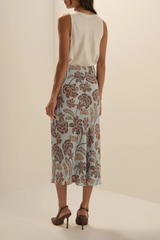 The Jojo Skirt in Sky Paisley Floral