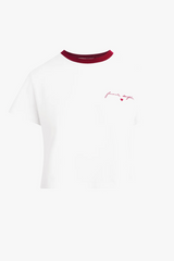 White Smoke The Cropped Signature Chest Logo Tee Tee