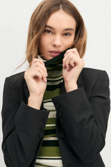 Dark Slate Gray The Amelia Top in Nottingham Stripe Top