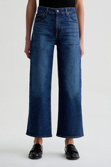 Light Gray Saige Wide Leg Crop | Veiled Jeans