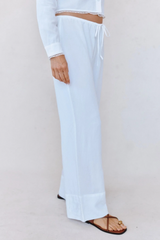 Light Gray Wide Hem Drawstring Pant Pant
