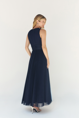 Dark Slate Gray Valetta Gown in Blue Colorblock Formal Dress