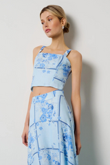 Light Gray The There For You Top in Floral Scarf Top