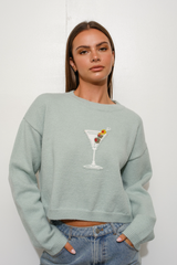 Light Gray Merry Martini Sweater Sweater