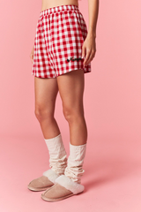 Light Pink Mini Merry Gingham Shorts Short