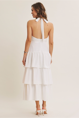 Antique White Endless Ruffle Tiered Maxi Dress Maxi Dress