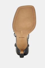 White Smoke Mylee Heels | Black Leather Heel