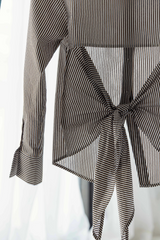 Light Gray Striped Aster Shirt Top