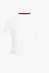 White Smoke The Cropped Signature Chest Logo Tee Tee
