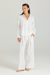 Lavender Solid Linen Adora Shirt Shirt