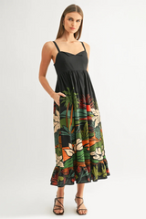 Leah Ruffled Babydoll Maxi Dress