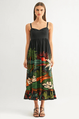 Leah Ruffled Babydoll Maxi Dress