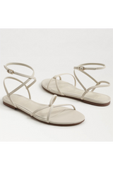 Lavender Ellina Strappy Sandal | Ivory Leather Sandal