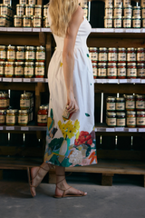 Black Elsie Dress in Farmers Market Midi Dress
