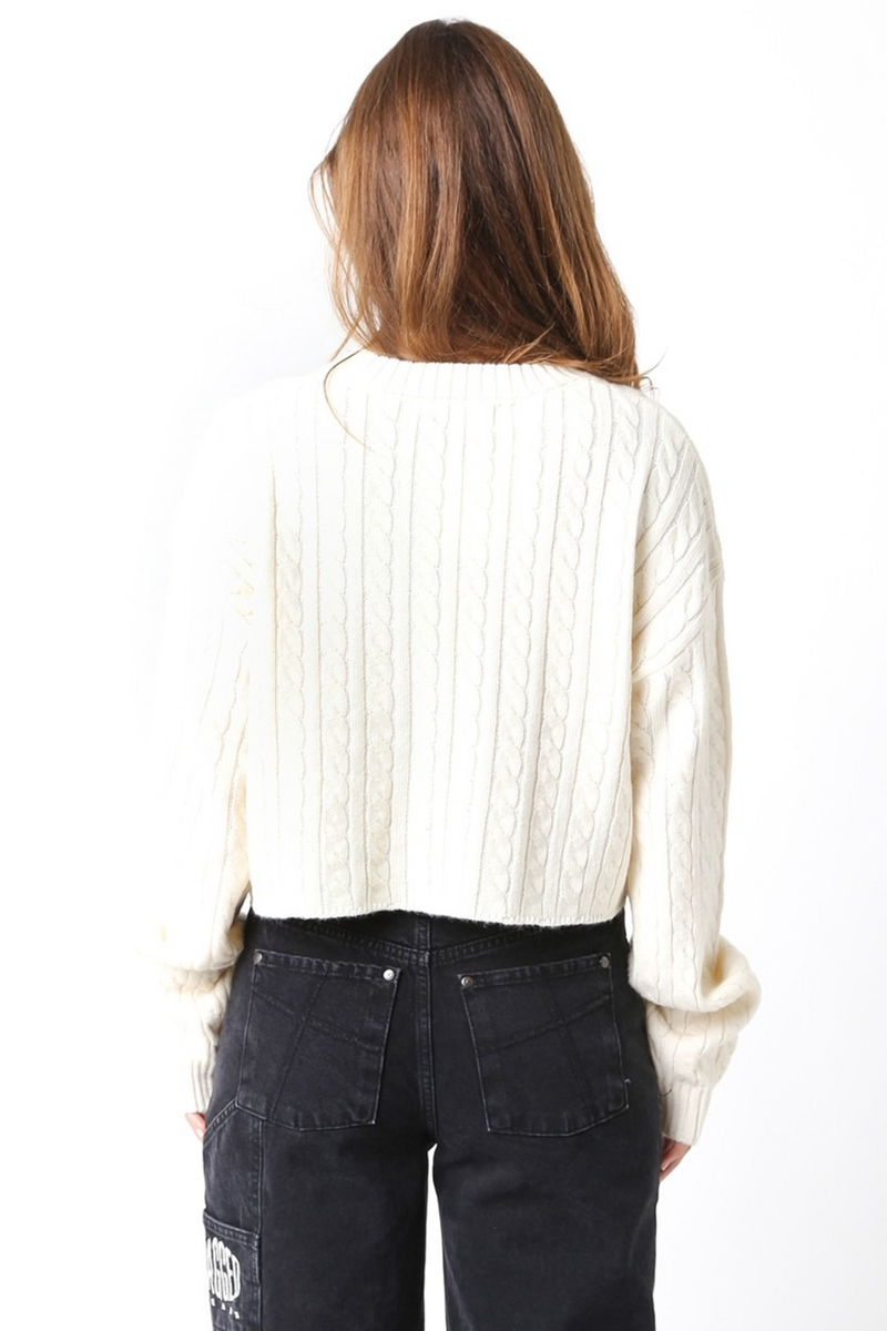 Beige Pritchett Cropped Sweater Sweater