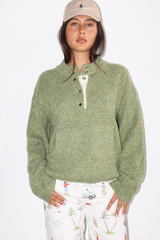 White Smoke Off Duty Two Toned Pullover Sweater