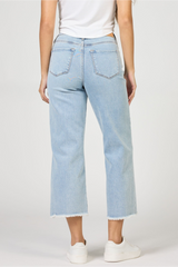 Light Gray Holly High Rise Straight Cropped Jeans | Sunset Blues Jeans
