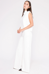 White Smoke Scuba Wide Leg Pant Pant