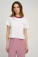 Lavender The Cropped Signature Chest Logo Tee Tee