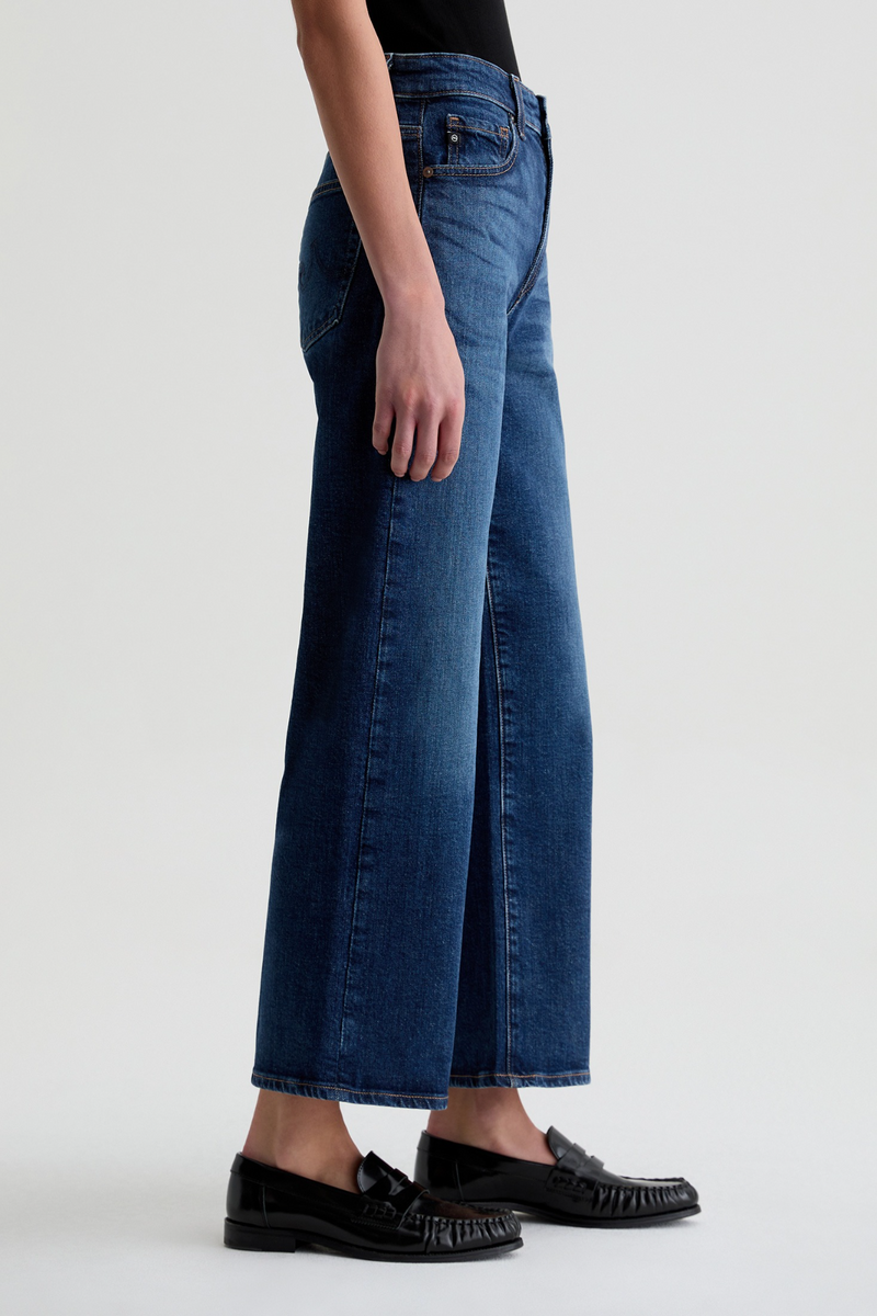 Dark Slate Gray Saige Wide Leg Crop | Veiled Jeans