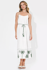 Lavender Sophia Palm Tree Embroidered Maxi Dress Maxi Dress