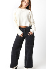 Beige Pritchett Cropped Sweater Sweater