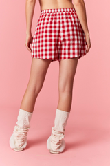 Light Pink Mini Merry Gingham Shorts Short