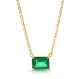 Sea Green Bling Emerald Cut Solitare Pendent Necklace Necklace