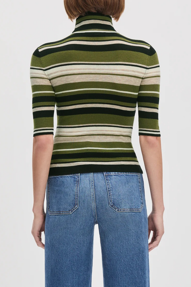 Light Gray The Amelia Top in Nottingham Stripe Top