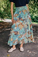 Dim Gray Luelle Skirt in Born To Fly Print Maxi Skirt