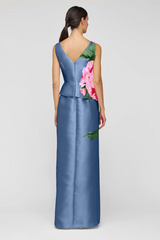 Light Gray Luciana | Column Gown Formal Gown