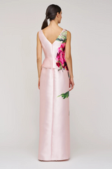 Light Gray Luciana | Column Gown Formal Gown