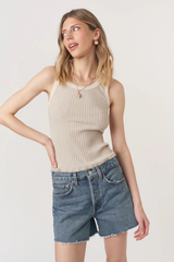 Light Gray Cooper Sweater Rib Tank Tank Top