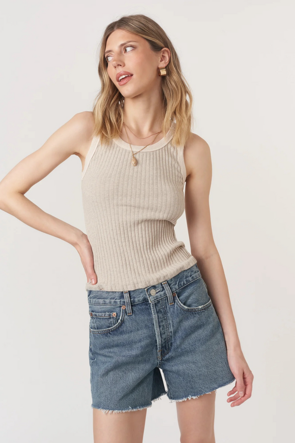 Light Gray Cooper Sweater Rib Tank Tank Top