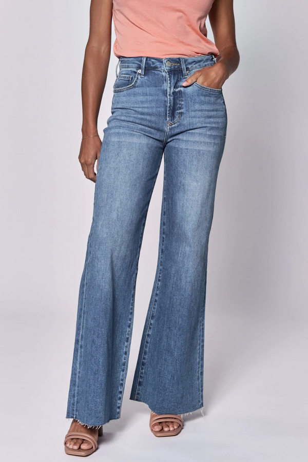 Light Gray Fiona High Rise Wide Leg Jean | Natal Jeans