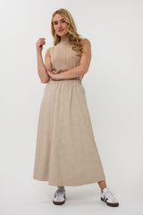 Light Gray Salem PU Maxi Skirt Maxi Skirt
