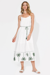 Lavender Sophia Palm Tree Embroidered Maxi Dress Maxi Dress