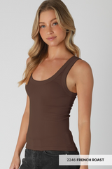 Light Gray Belle Reversible Ribbed Tank Tank