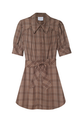 Dim Gray Kambry Dress in Mocha Plaid Mini Dress