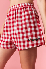 Dark Salmon Mini Merry Gingham Shorts Short