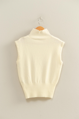 Light Gray Jimmy Sleeveless Turtleneck Top Top