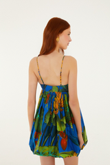 Lavender Banana Grapes Blue Sleeveless Mini Dress Mini Dress