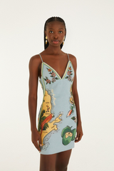 Lavender Blue Beaches Path Ballon Mini Dress Mini Dress