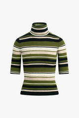 Dark Slate Gray The Amelia Top in Nottingham Stripe Top