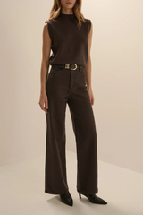 Gray The Mischa Super High Rise Wide Leg Ankle | Espresso Pant