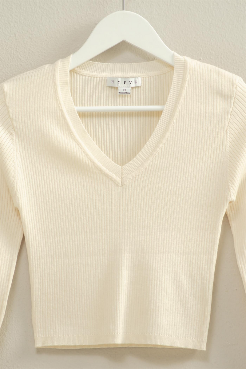 Light Gray Ragan V Neck Top Top