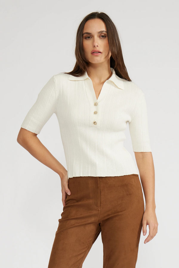 Light Gray Callan Knit Top Top