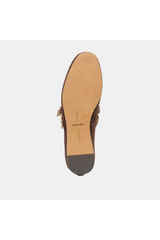 Lavender Baylee Grommet Ballet Flat | Dark Brown Perforated Suede flats