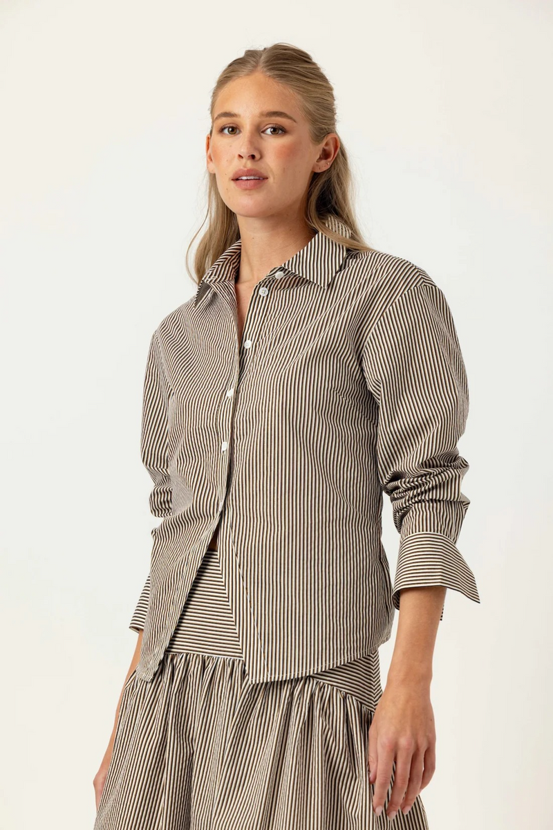 Antique White Striped Aster Shirt Top